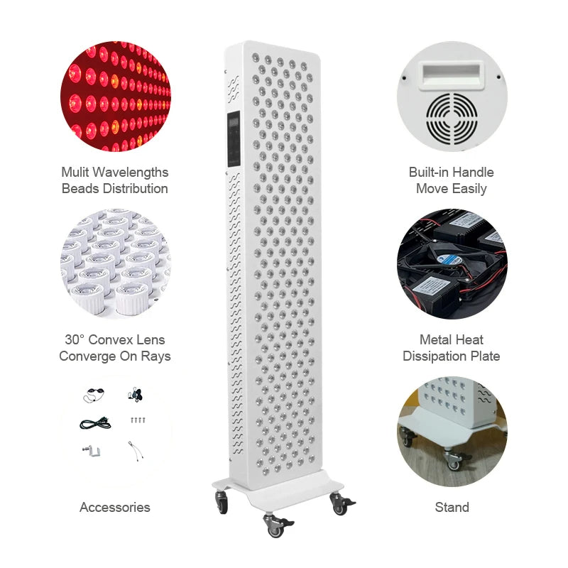 red light therapy panel 9 wavelength multi spectrum LED device for muscle recovery and performance