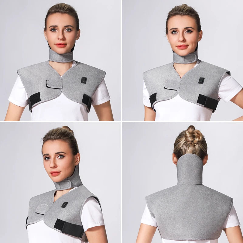 shoulder neck recovery massager with heat and vibration therapy