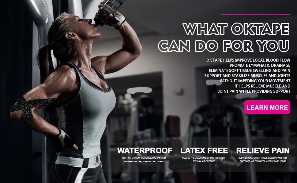 OKTAPE PRO Kinesiology Tape | Waterproof, Latex-Free & Breathable - Zack Fitness