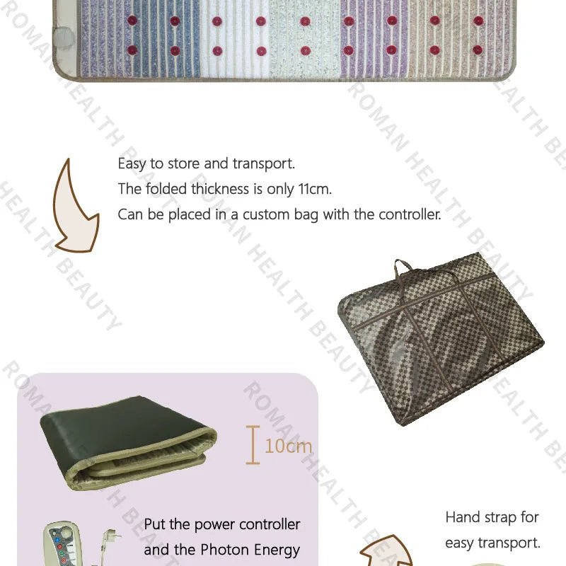 Full body bio-crystal PEMF therapy mat shown in a peaceful wellness environment