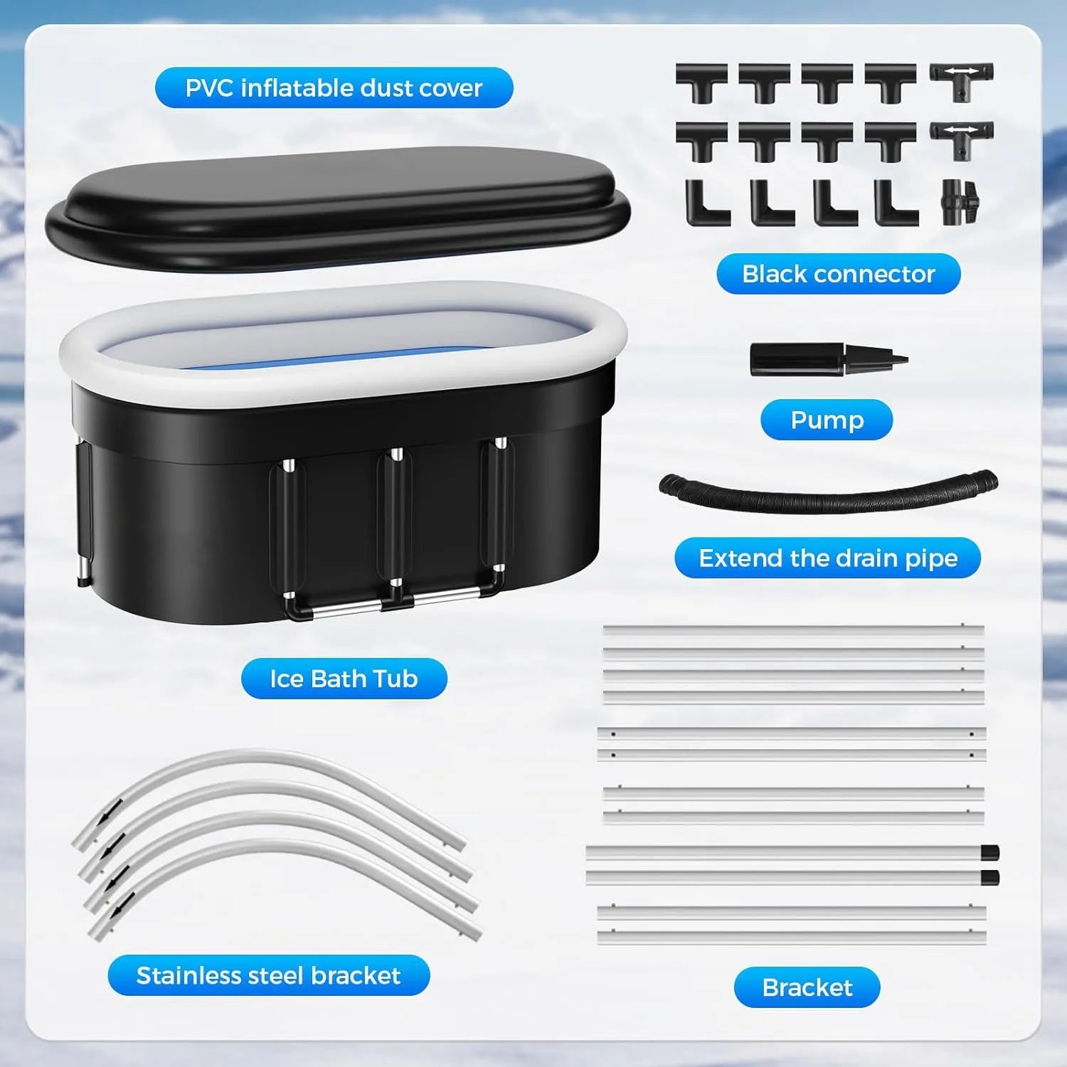 Ice Bath Tub 2025 | 175-Gal Portable Cold Plunge for Athletes & Recovery - Zack Fitness