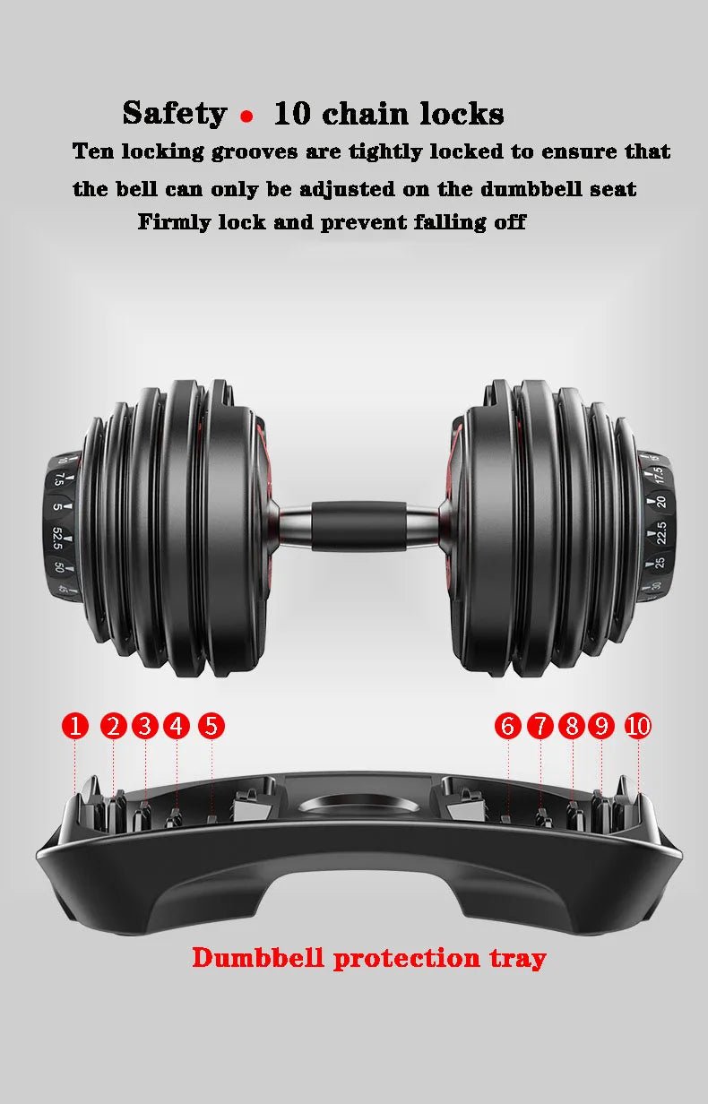 40kg Adjustable Dumbbell – Fast-Lock, Smart Weight for Home Strength Training (90lbs Adjustable Gym Equipment) - Zack Fitness