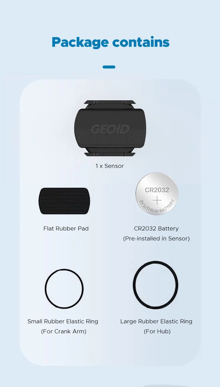 GEOID Bike Cadence & Speed Sensor | Bluetooth ANT+ | 2025 Model - Zack Fitness