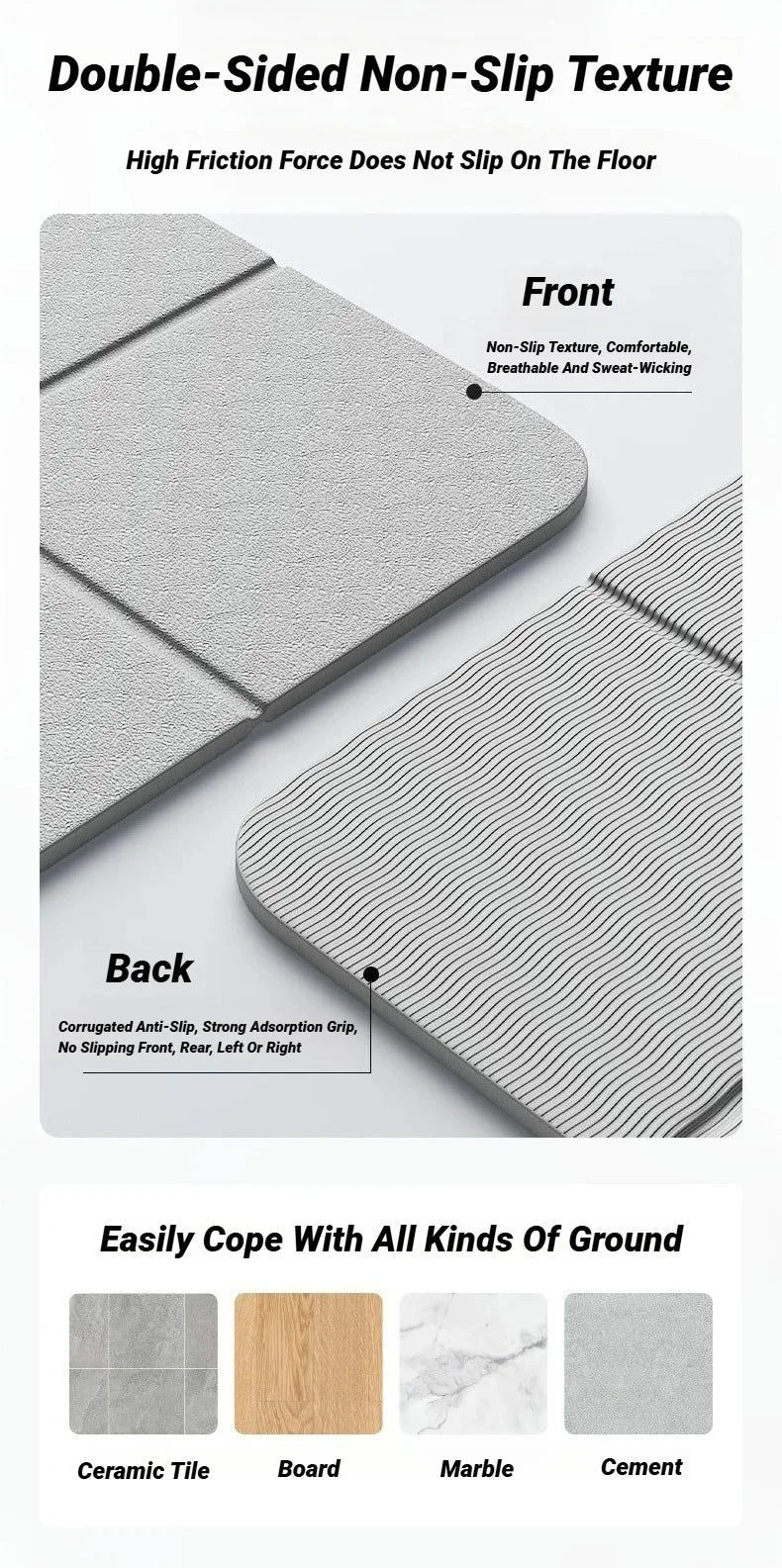 Foldable Eco-Friendly TPE Yoga Mat – Non-Slip, Travel-Friendly for Pilates & Floor Workouts - Zack Fitness