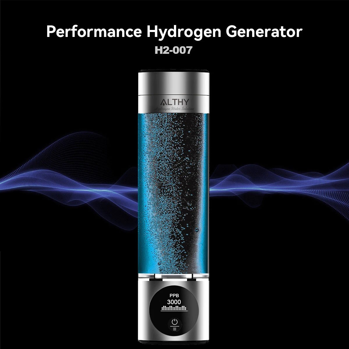 Hydrogen rich water pitcher showing ORP reduction during hydrogen generation