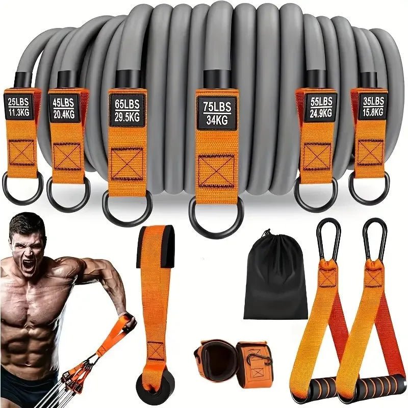 300lbs Heavy Resistance Bands Set – Full-Body Adjustable Fitness System for Strength, Rehab & Mobility - Zack Fitness