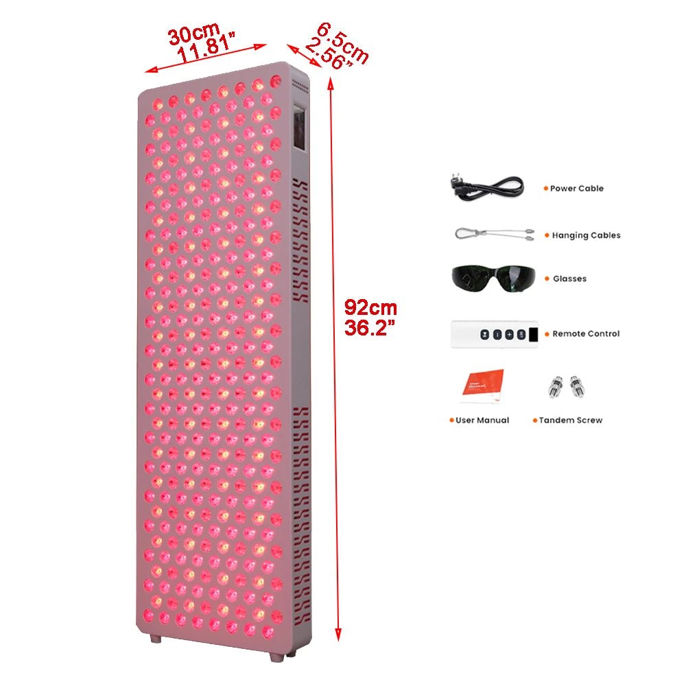 Advanced red light therapy panel using visible, red, near-infrared and deep infrared wavelengths to support circulation, recovery and cellular energy.