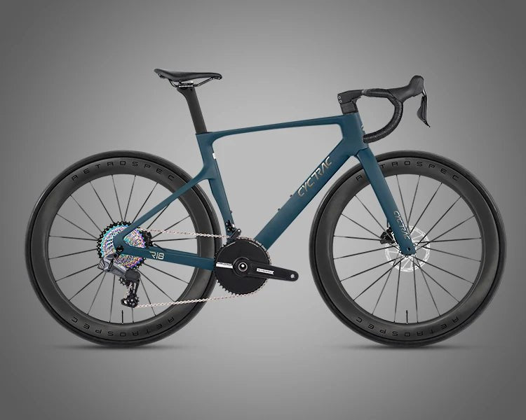 Side view of ultralight carbon road racing bike showing aero frame geometry and disc brakes