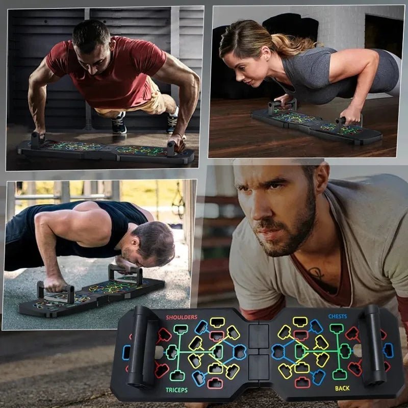 Portable Multifunctional Push-Up Board Set – Foldable Home Gym Trainer for Chest, Arms & Core - Zack Fitness