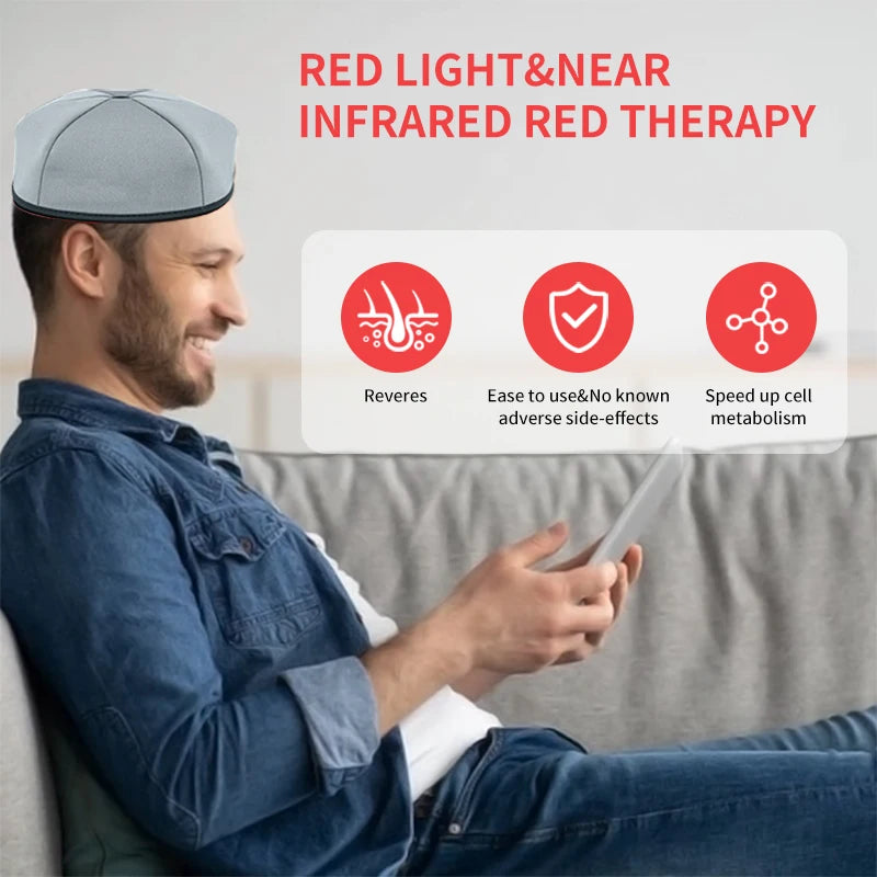 Red Light & Infrared Therapy Cap – 660nm & 830nm LED Hair Growth Helmet | Anti Hair Loss & Scalp Relaxation - Zack Fitness