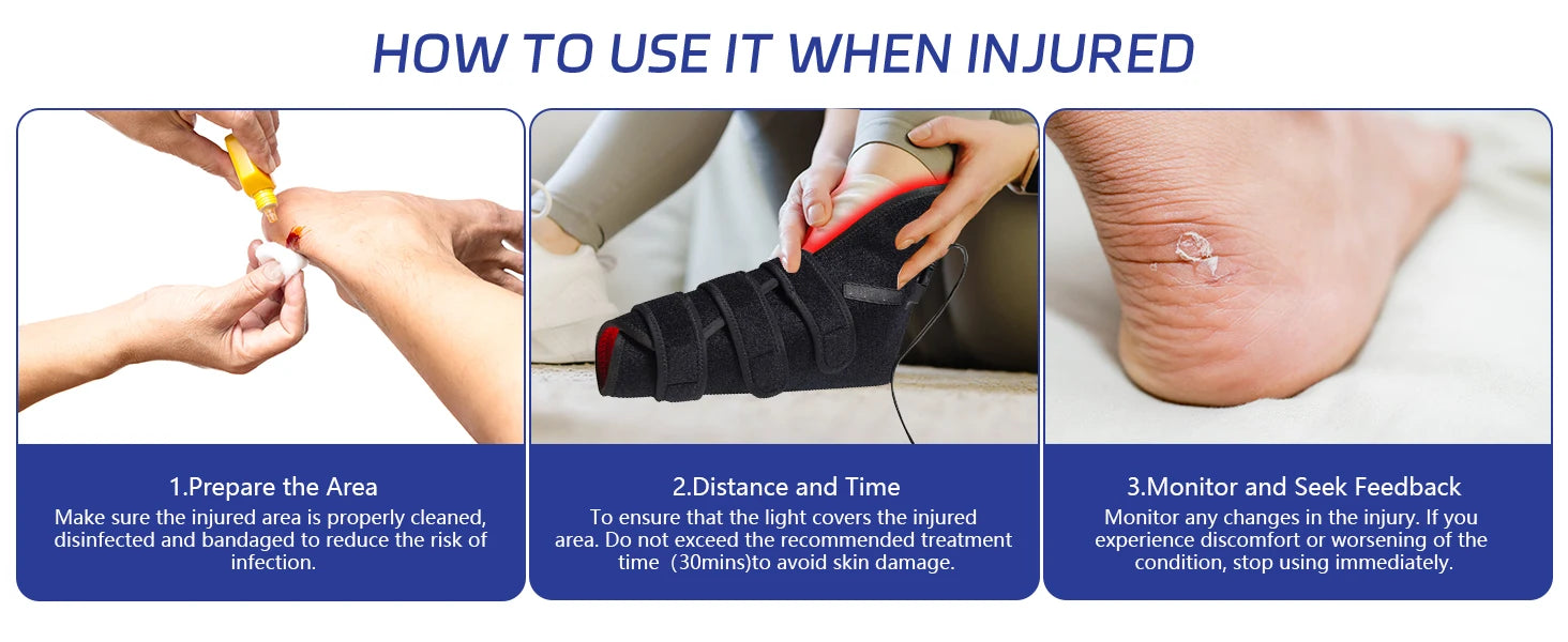 Red light therapy foot wrap focused on ankle area for targeted recovery