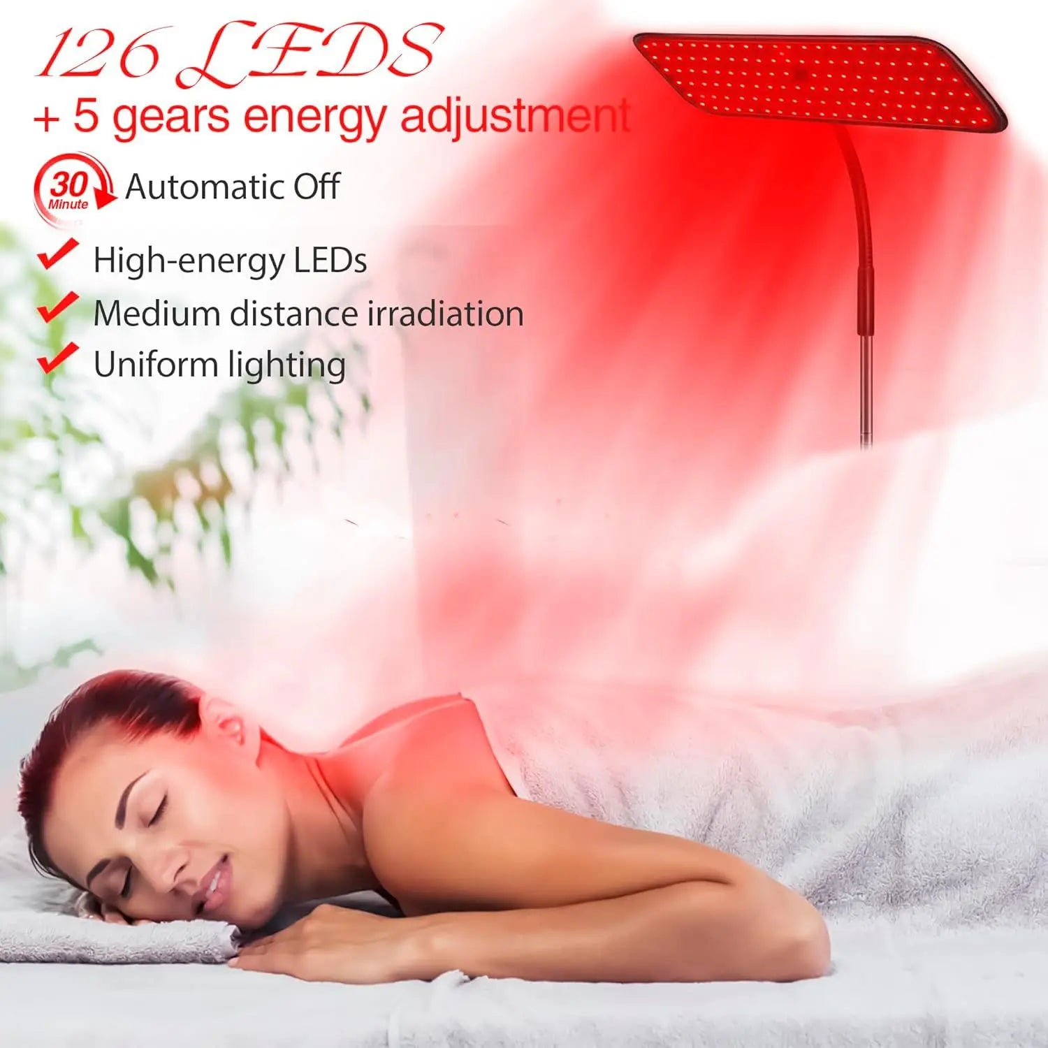 Red light therapy panel controller used to adjust session time and intensity