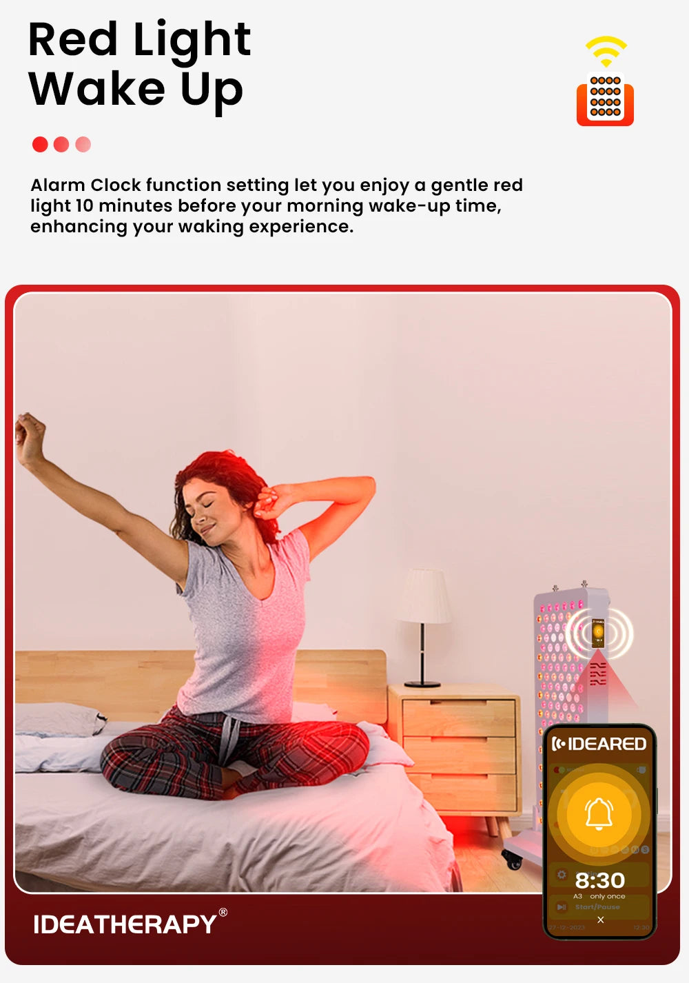 LED red light therapy panel with touch screen control system full body device