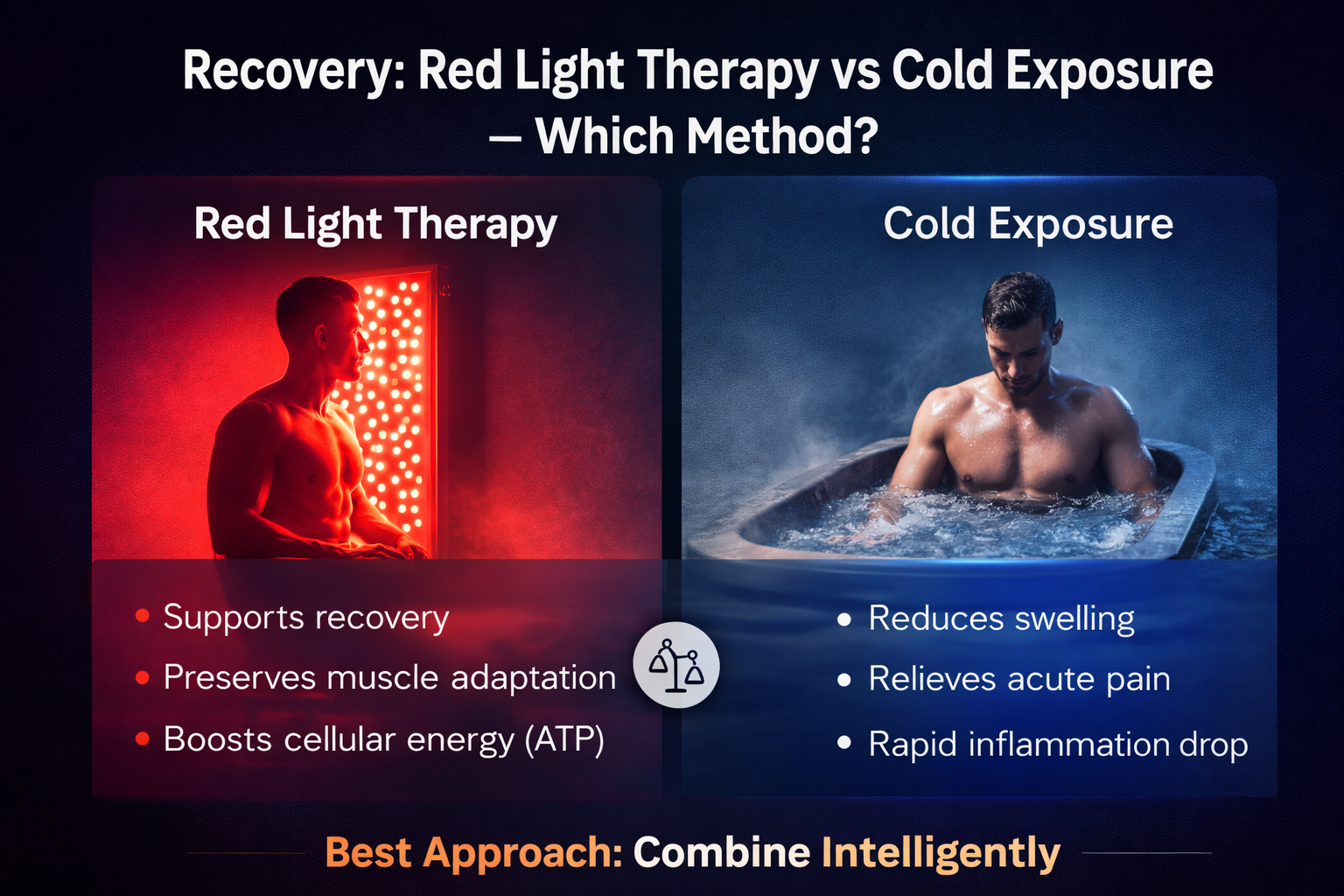 Red Light Therapy vs Cold Exposure for Recovery – Which Method Is Best for Muscle Growth, Performance & Pain Relief?