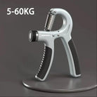 Fixed 5–60kg grip strength trainer without adjustable dial displayed on stand.