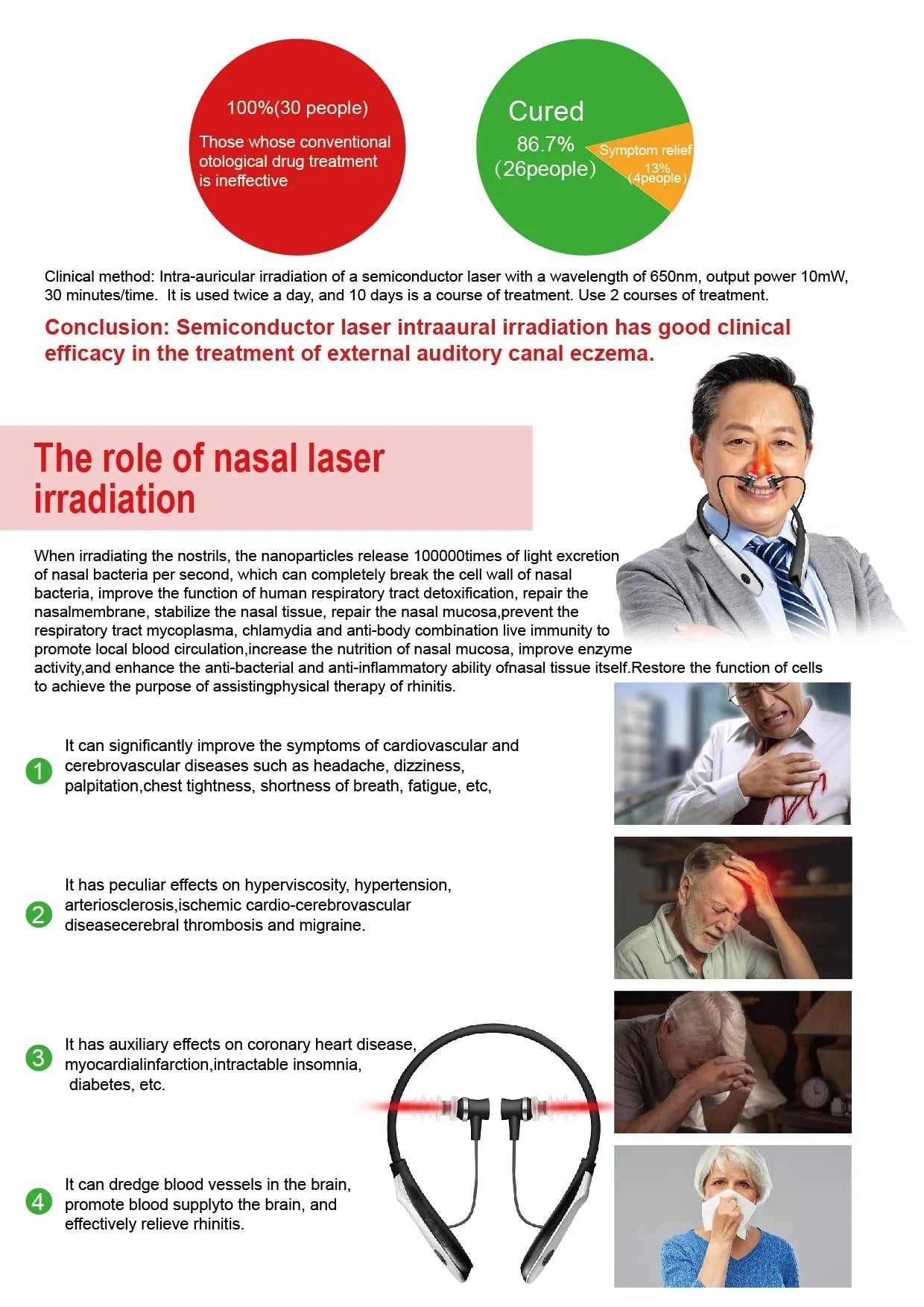 Ear laser device for non-medical wellness routines at home