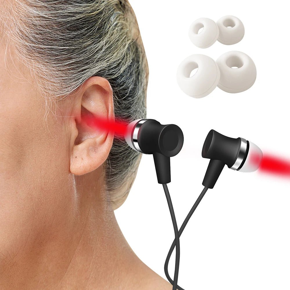 Home-use 650nm ear laser therapy device with dual ear probes