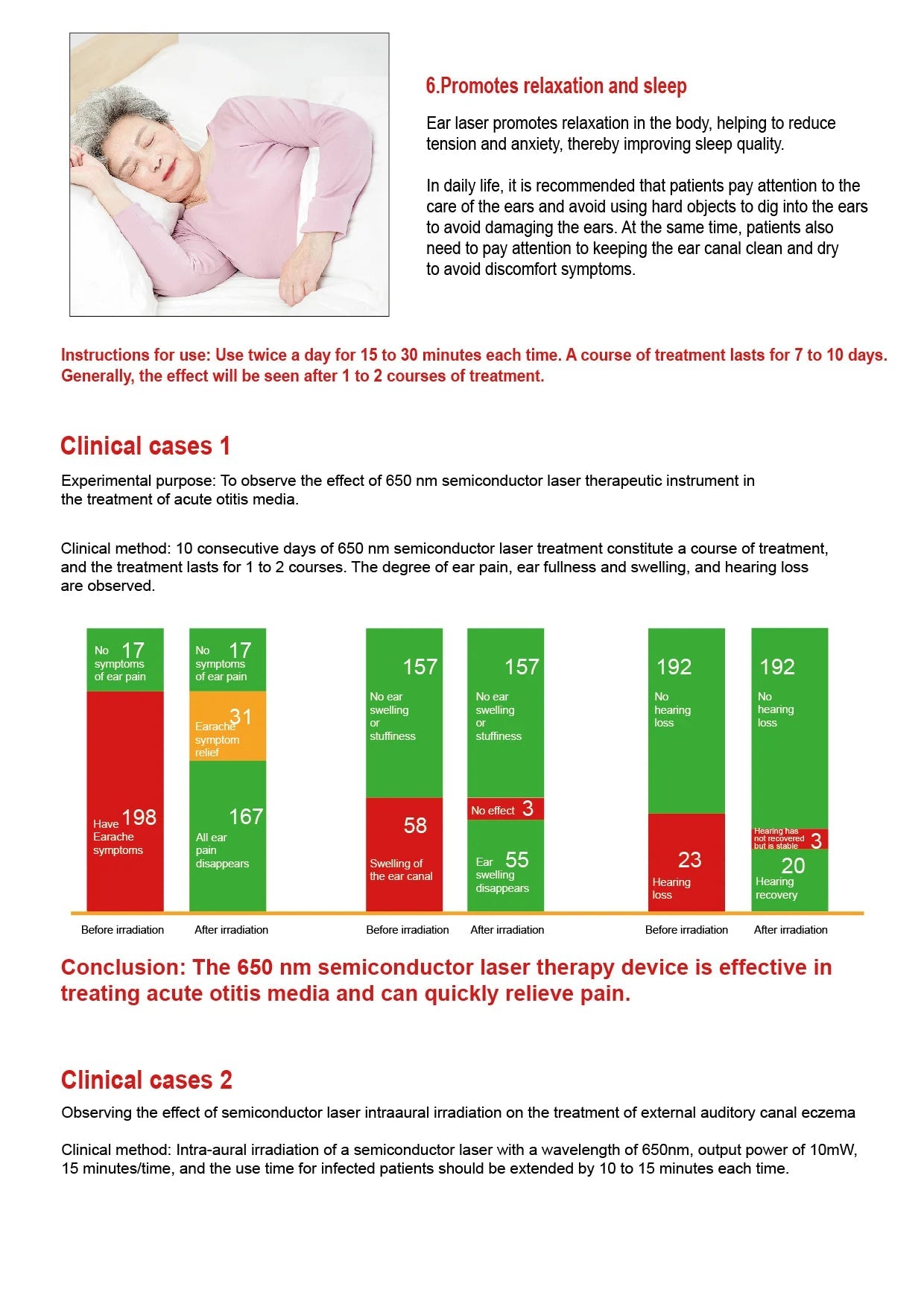 Laser therapy device designed specifically for ear wellness use