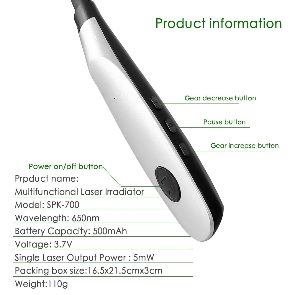 At-home ear wellness device using low-level 650nm laser light