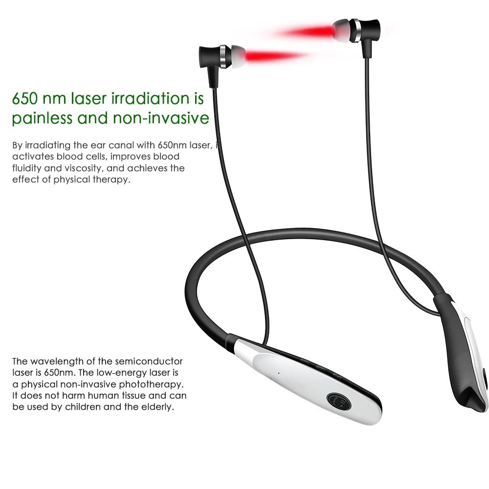Daily-use red light ear therapy device with 650nm wavelength