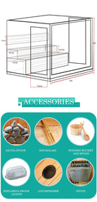 8mm tempered safety glass door panel installed on modern indoor sauna structure.
