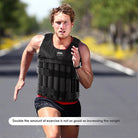 Adjustable weighted vest configured between 1kg and 20kg for beginner to intermediate workouts.