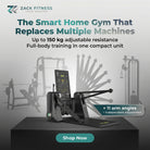 Zack Fitness smart strength training machine with adjustable resistance arms designed for compact home gym workouts