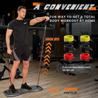 All in one home gym kit for strength training resistance workouts and cardio at home

