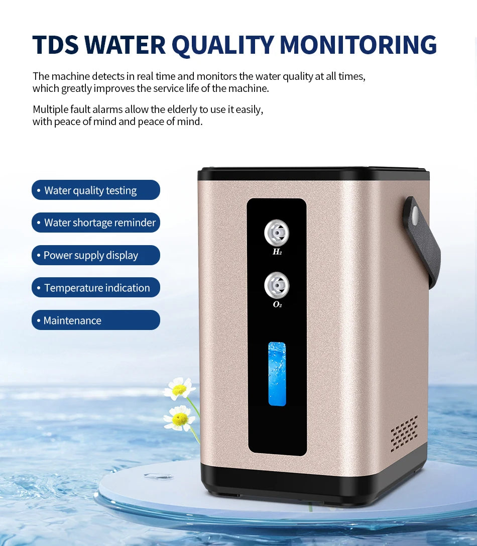 All in one hydrogen inhaler and hydrogen water ionizer system for complete daily wellness support