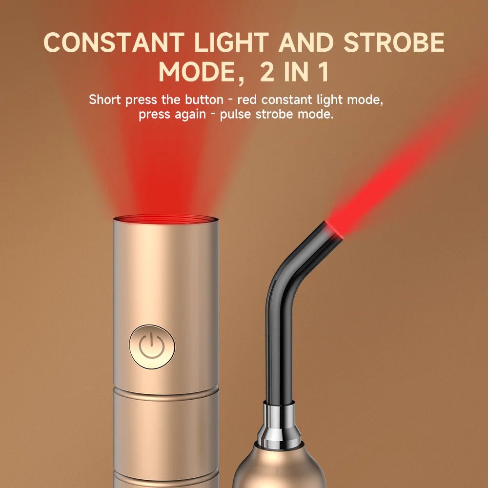 Small portable red light therapy device suitable for travel and daily routines