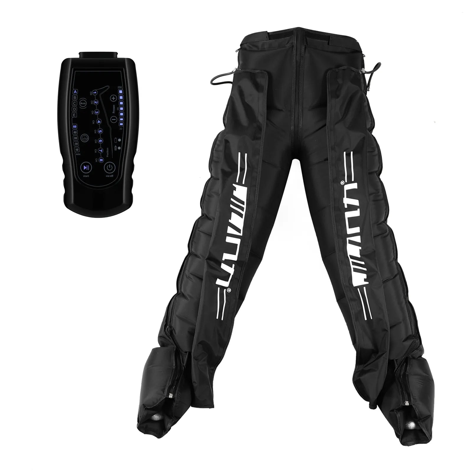 air compression therapy boots with digital controller adjustable pressure levels