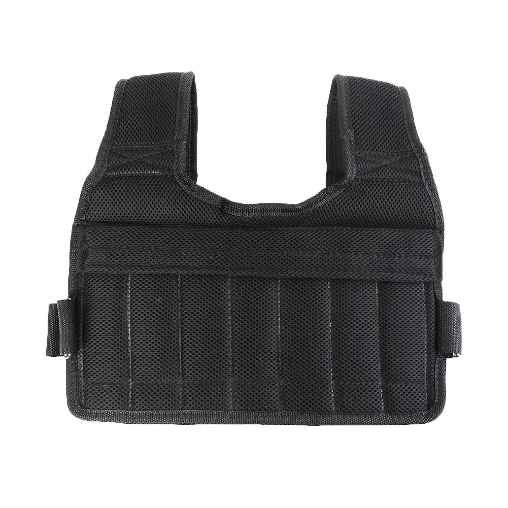 Weighted vest engineered for balanced front and back load distribution during movement.