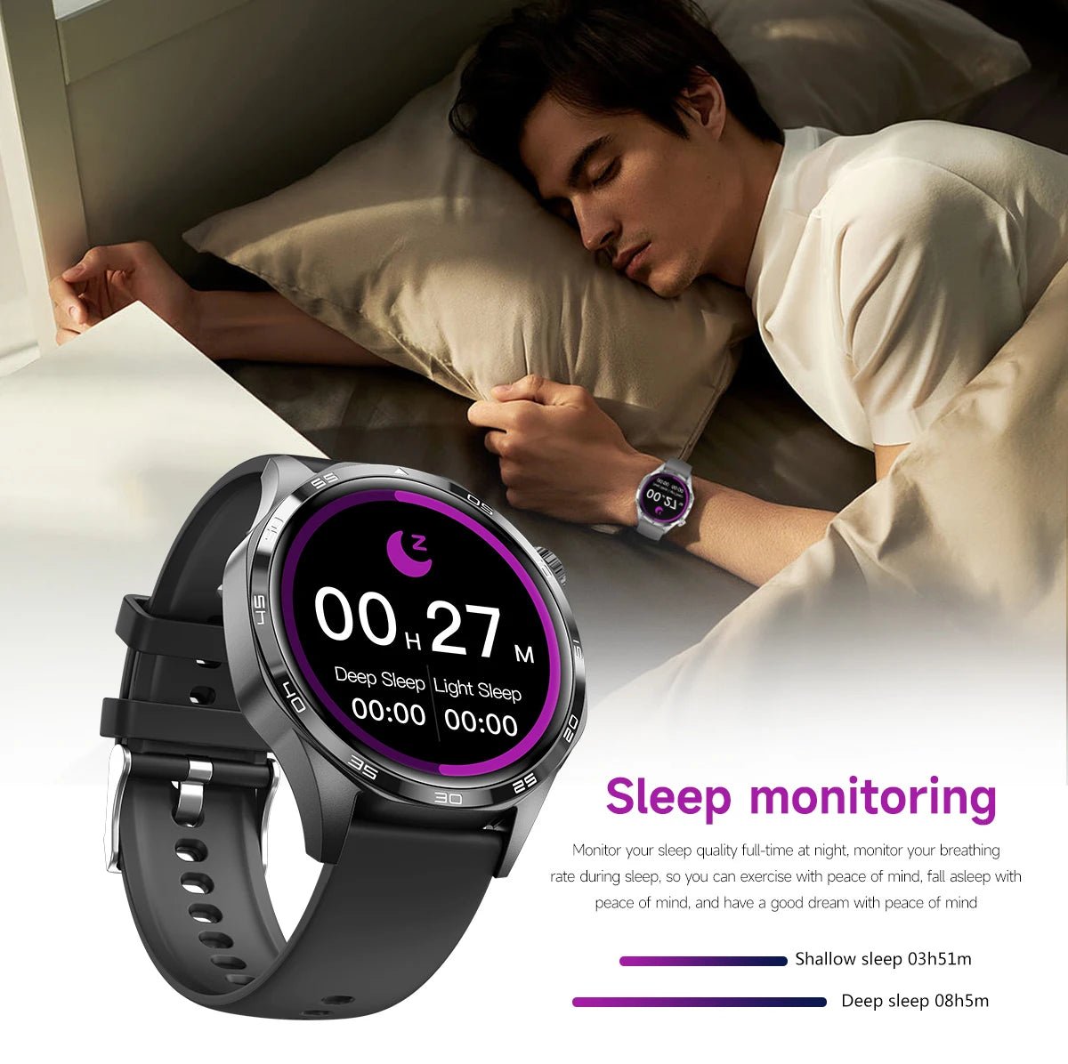 GT5 PRO Round Smartwatch with AMOLED Display and Detachable Strap