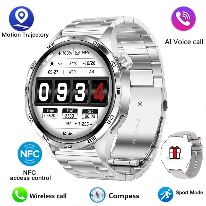 GT5 PRO smart watch with detachable strap and advanced activity tracking features