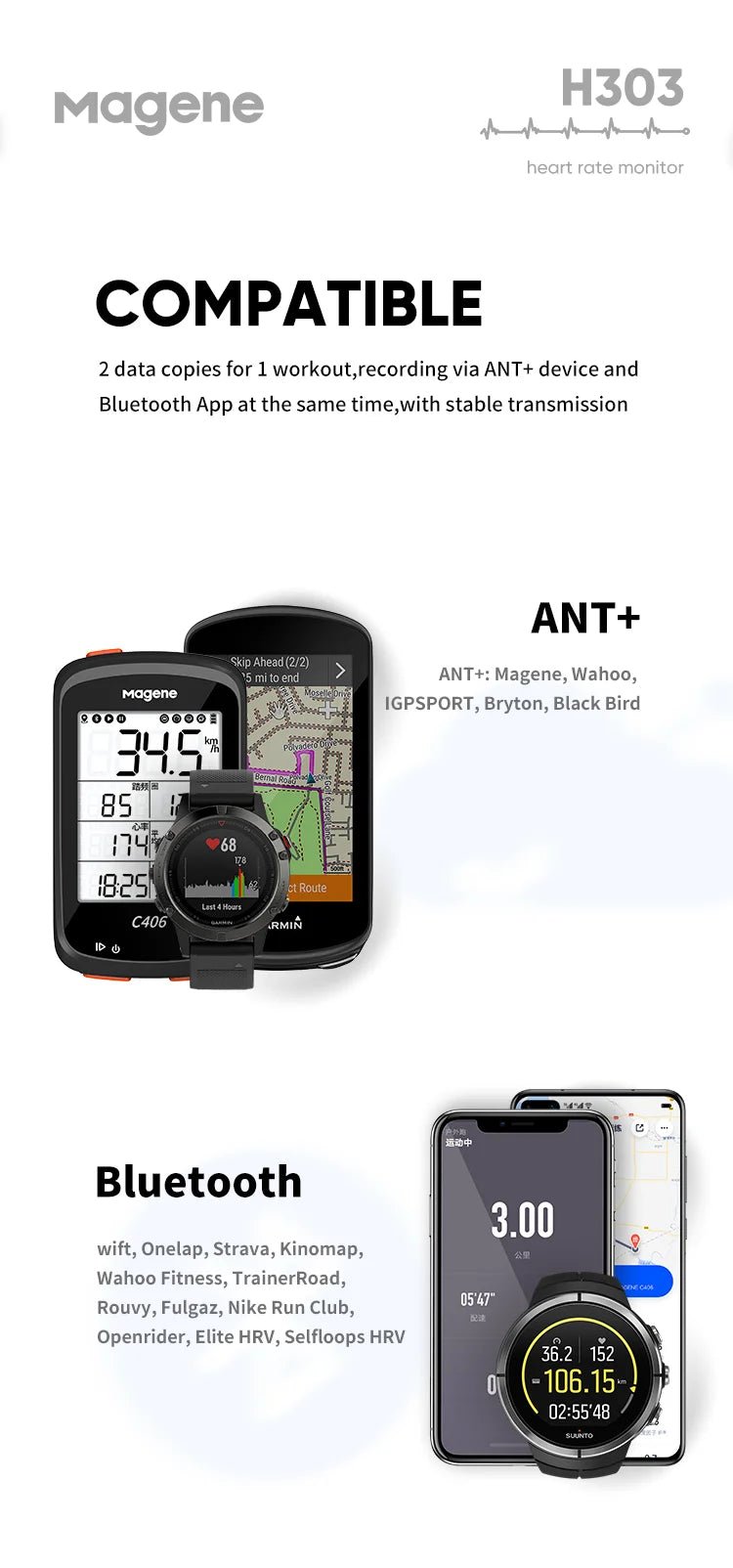 heart rate monitor chest strap for cycling and endurance workouts