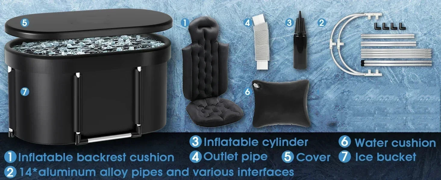 Multi-layer insulated ice bath tub that keeps water cold longer