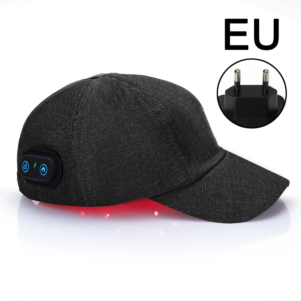 infrared and red light cap supporting scalp circulation balance