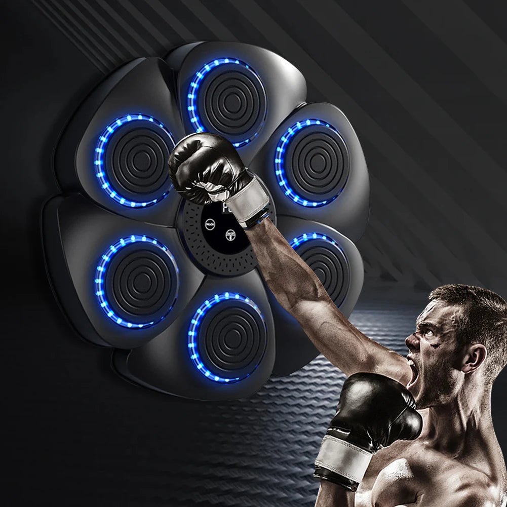 Speed and coordination boxing target with responsive illuminated pads.