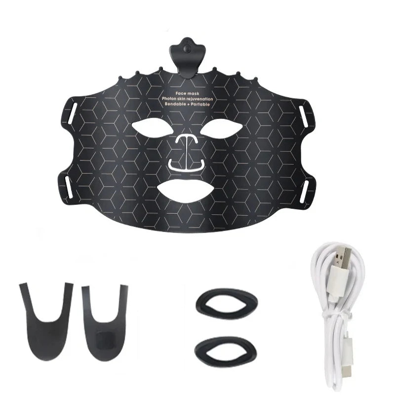 LED facial mask available in different color designs and finishes