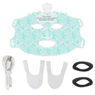 LED facial mask with built-in eye protection designed for comfortable light therapy sessions