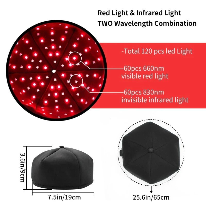 LED red light therapy cap used for scalp wellness and hair appearance support
