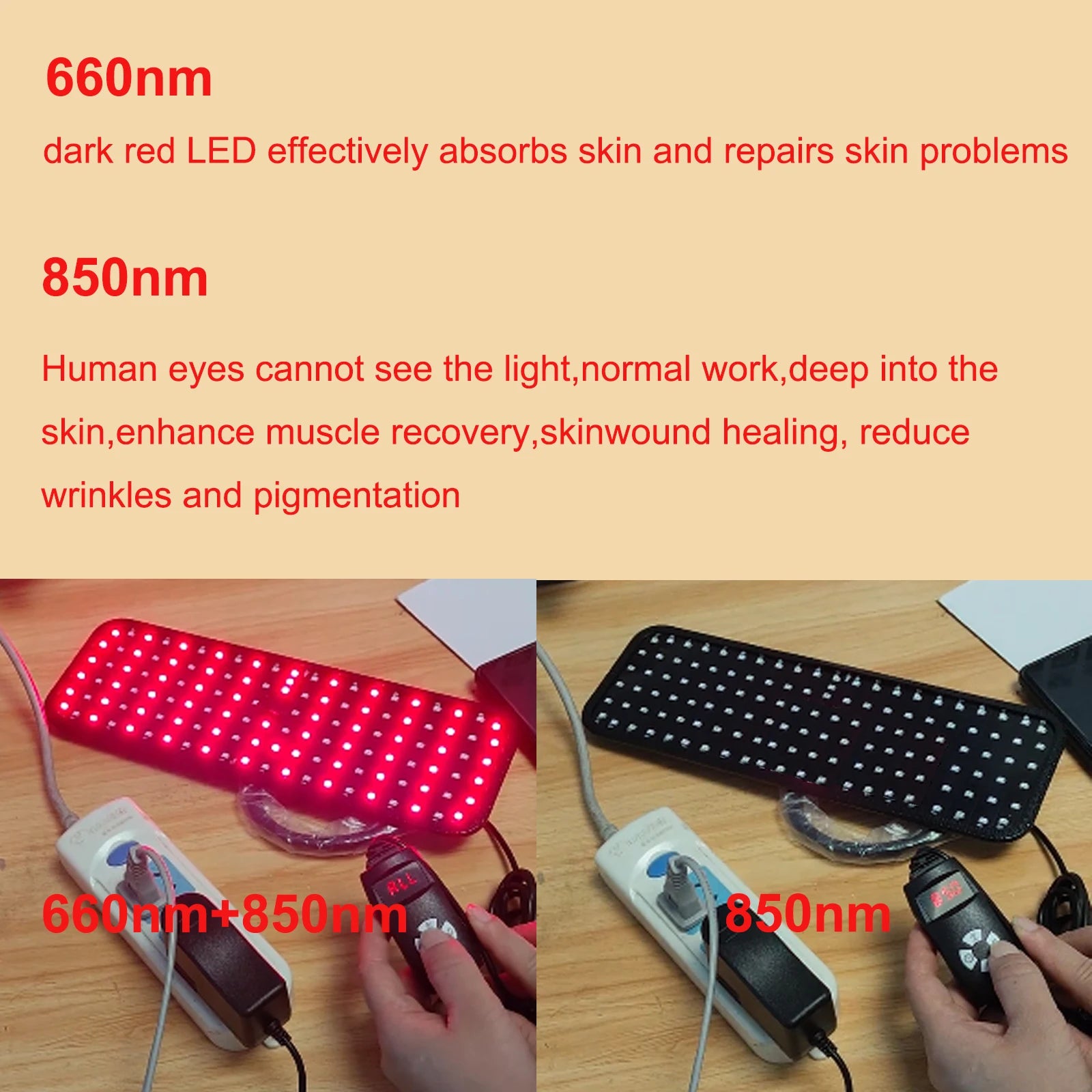 LED red light therapy panel designed for home wellness recovery and relaxation sessions