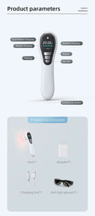 Laser therapy device supporting joint mobility and flexibility routines
