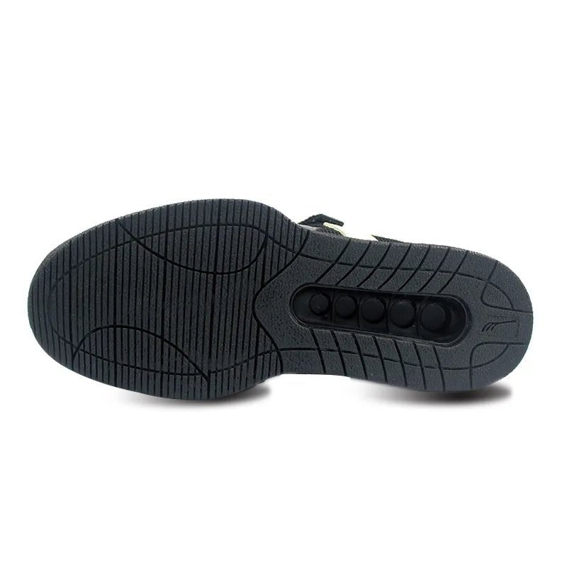 leather weightlifting shoes with flat stable sole for strength training