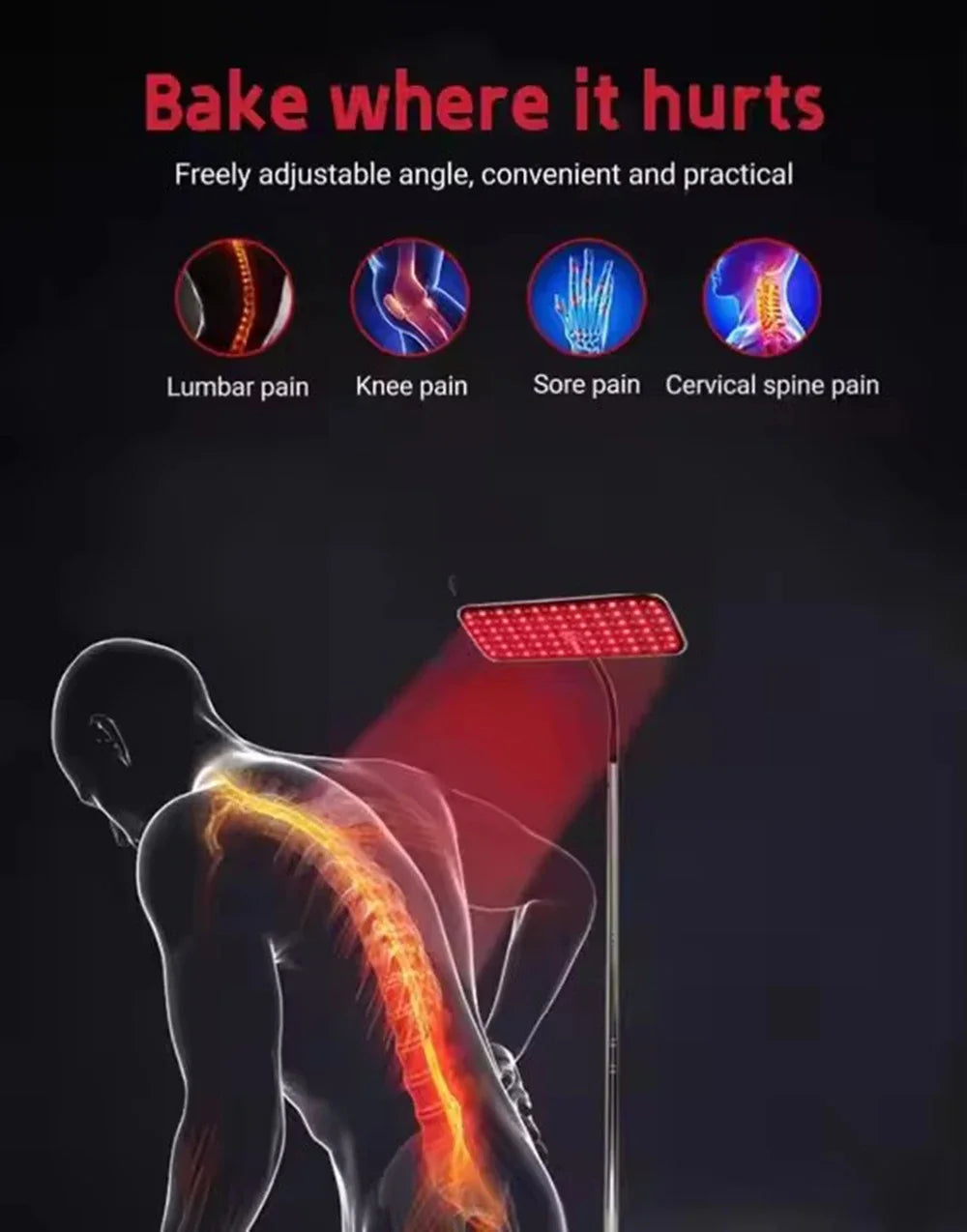 Red Light Therapy Panel 660nm 850nm for Pain Relief & Recovery