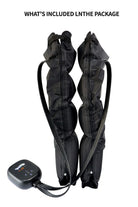 Athlete resting after workout while using air compression recovery boots
