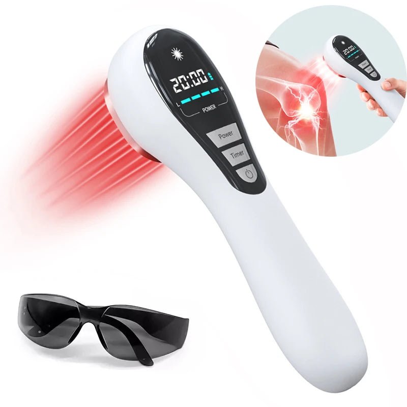 Handheld laser therapy device designed for precision application on joints and muscles
