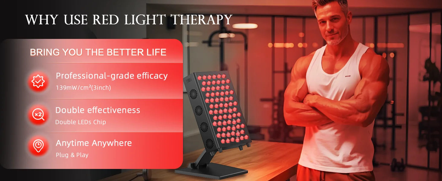 Red light therapy panel used in beauty clinic and wellness studio
