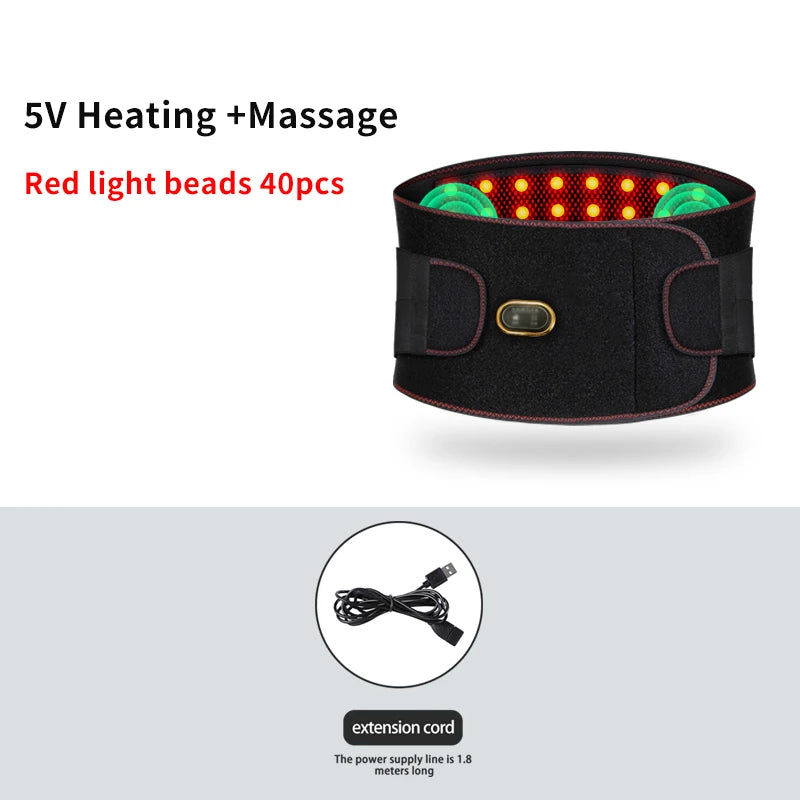 Red light therapy belt supporting lower back recovery after training or physical activity