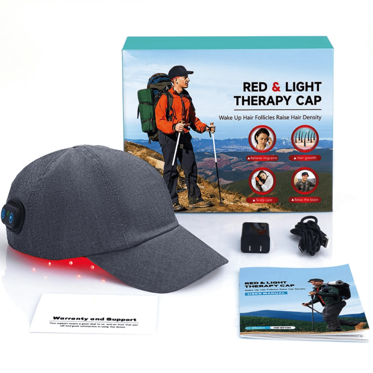 red light therapy cap designed for women with diffuse hair shedding